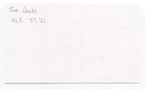 Jim Woods Signed 3x5 Index Card Autograph Baseball MLB Phillies and Sportscaster