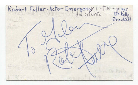 Robert Fuller Signed 3x5 Index Card Autographed Signature Actor 