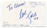 Sass Jordan Signed 3x5 Index Card Autographed Signature Singer
