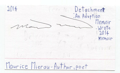 Maurice Mierau Signed 3x5 Index Card Autographed Signature Writer Author