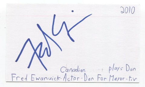 Fred Ewanuick Signed 3x5 Index Card Autograph Signature Actor