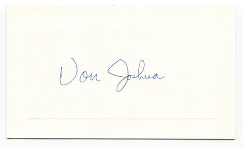 Von Joshua Signed Card Autographed Baseball MLB Roger Harris Collection