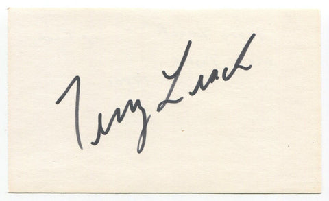 Terry Leach Signed 3x5 Index Card Autographed Baseball MLB New York Mets