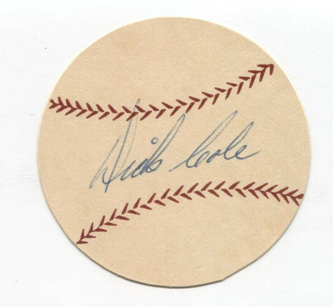 Dick Cole Signed Paper Baseball Autographed Signature Pittsburgh Pirates