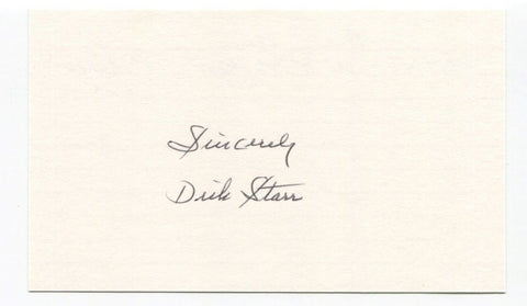 Dick Starr Signed 3x5 Index Card Autographed MLB Baseball New York Yankees