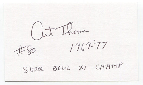 Art Thoms Signed 3x5 Index Card Autograph Football Oakland Raiders Super Bowl XI