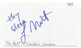 Tim Nutt Signed Index 3x5 Card Autographed Signature Comic Actor Comedian