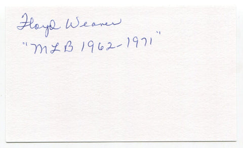 Floyd Weaver Signed 3x5 Index Card Autograph Baseball MLB Cleveland Indians