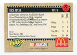 1992 Maxx McDonalds Rick Mast Signed Card Racing Autograph NASCAR AUTO #27