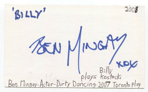 Ben Mingay Signed Index 3x5 Card Autographed Signature Actor Wonderland