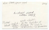 Michael Wood Signed 3x5 Index Card Autographed Signature Author Writer