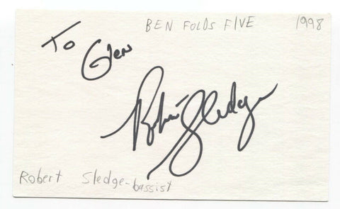 Ben Folds Five - Robert Sledge Signed 3x5 Index Card Autographed Signature