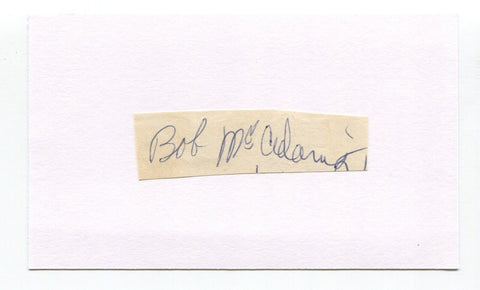 Bob McAdams Signed Cut Index Card Autographed Football New York Jets