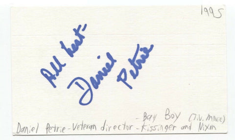 Daniel Petrie Signed 3x5 Index Card Autographed Director A Raisin in the Sun