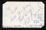 Pat Bullard Signed Cut 3x5 Index Card Autographed Signature Writer Comedian