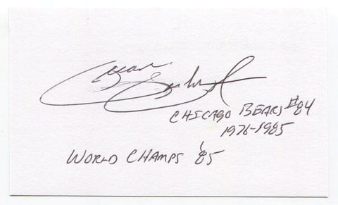 Brian Baschnagel 3x5 Index Card Autographed Chicago Bears Super Bowl Champions