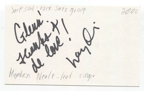 Jacksoul - Haydain Neale Signed 3x5 Index Card Autographed Signature Band
