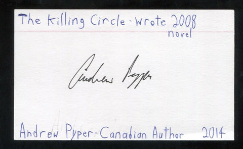 Andrew Pyper Signed 3x5 Index Card Autographed Signature Author