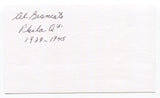 Albert "Al" Brancato Signed 3x5 Index Card Autographed Philadelphia Athletics