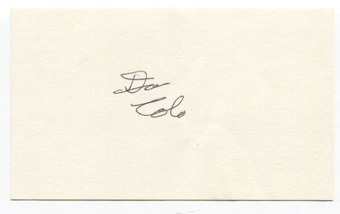 Don Colo Signed 3x5 Index Card Autographed Baltimore Colts NFL