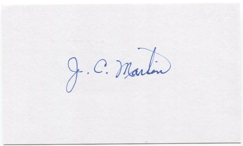 J.C. Martin Signed 3x5 Index Card Autographed Baseball 1969 New York Mets