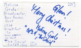 Melissa Grelo Signed 3x5 Index Card Autographed Signature Canadian Journalist