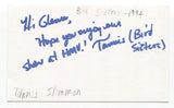 Bird Sisters - Tannis Slimmon Signed 3x5 Index Card Autographed Signature Band