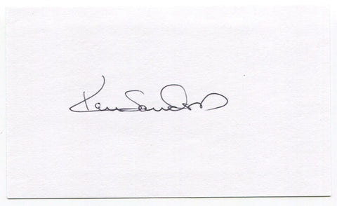 Ken Sanders Signed 3x5 Index Card Autographed MLB Baseball Milwaukee Brewers