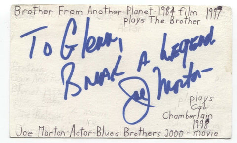 Joe Morton Signed 3x5 Index Card Autographed Signature Actor Eureka