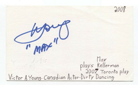 Victor A. Young Signed 3x5 Index Card Autographed Signature Actor Goosebumps