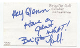 Brigitte Gall Signed 3x5 Index Card Autographed Signature Comedian Comic
