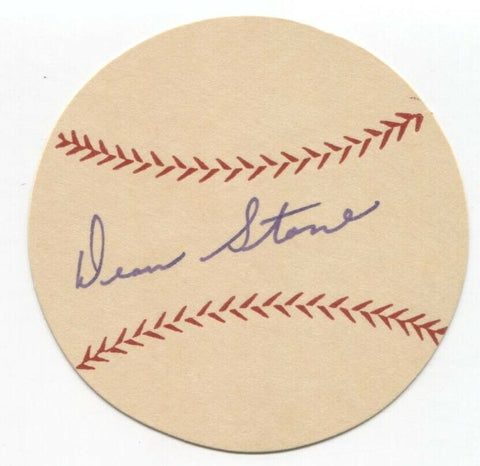Dean Stone Signed Paper Baseball Autographed Signature Washington Senators