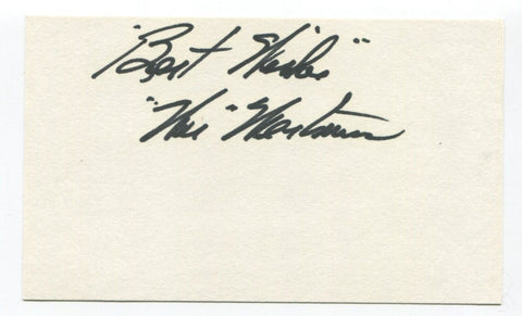 Wes Westrum Signed 3x5 Index Card Autographed Basketball New York Giants