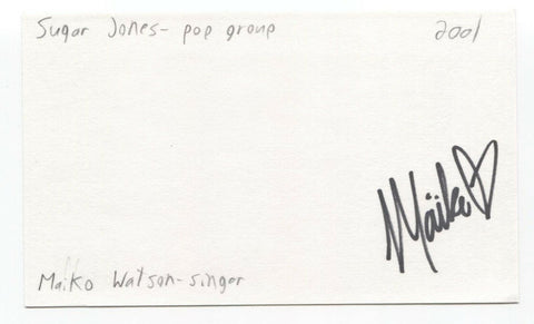 Sugar Jones Maiko Watson Signed 3x5 Index Card Autographed Signature