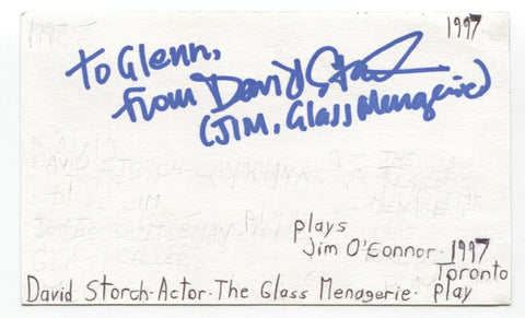 David Storch Signed 3x5 Index Card Autographed Signature Actor