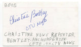 Christine Bentley Signed 3x5 Index Card Autographed Signature Journalist Anchor