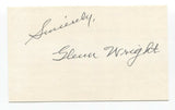 Glenn Wright Signed Index Card John Autographed Baseball Unassisted Triple Play