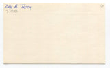 Zeb Terry Signed Index Card Autographed Baseball MLB