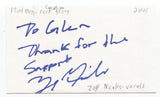 Mudmen - Zois "Zoy" Nicoles Signed 3x5 Index Card Autographed Signature Band