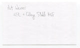 Art Weiner Signed 3x5 Index Card Autograph Football NFL New York Yanks CFHOF