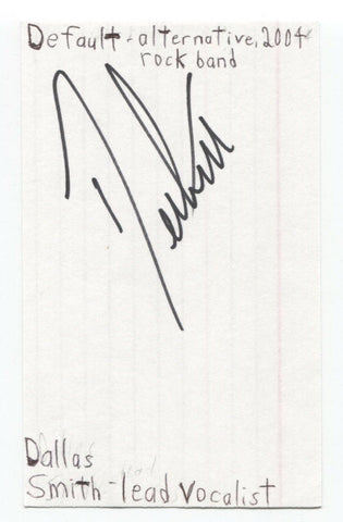 Dallas Smith Signed 3x5 Index Card Autographed Signature Default