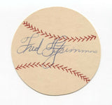 Freddie Fitzsimmons Signed Paper Baseball Autograph Signature New York Giants