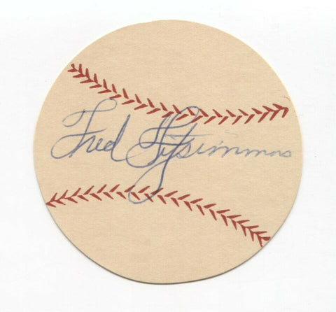 Freddie Fitzsimmons Signed Paper Baseball Autograph Signature New York Giants