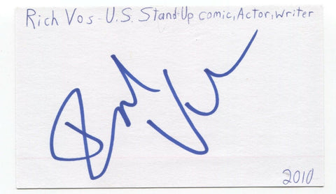 Rich Vos Signed 3x5 Index Card Autographed Signature Actor Comedian