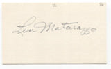 Len Matarazzo Signed 3x5 Index Card Baseball Autographed  Philadelphia Athletics