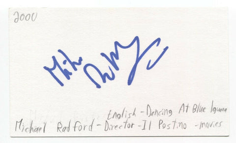 Michael Radford Signed 3x5 Index Card Autograph Director Il Postino: The Postman