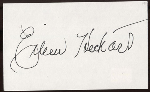 Eileen Heckart Signed Index Card Signature Vintage Autographed AUTO 