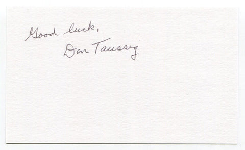 Don Taussig Signed 3x5 Index Card Autograph Baseball MLB San Francisco Giants