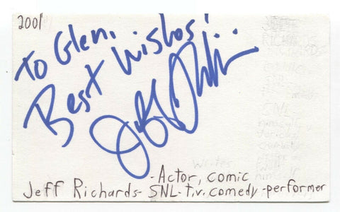 Jeff Richards Signed 3x5 Index Card Autographed Signature Actor Comedian SNL