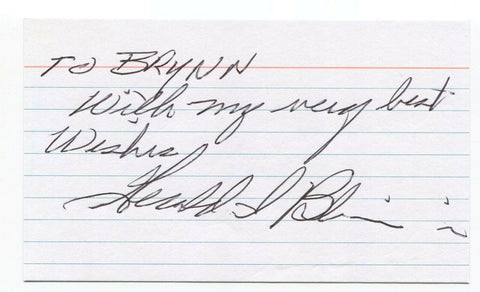 Gerald S. Blaine Signed 3x5 Index Card Autographed JFK Assassination Related